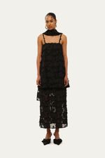 Blusa Manga Curta Echarpe Fiore Marina Bit  - PRETO 1