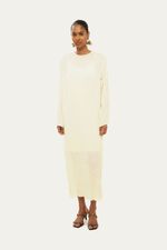 Vestido Longo Pincel Creme Marina Bit  - OFF WHITE 0
