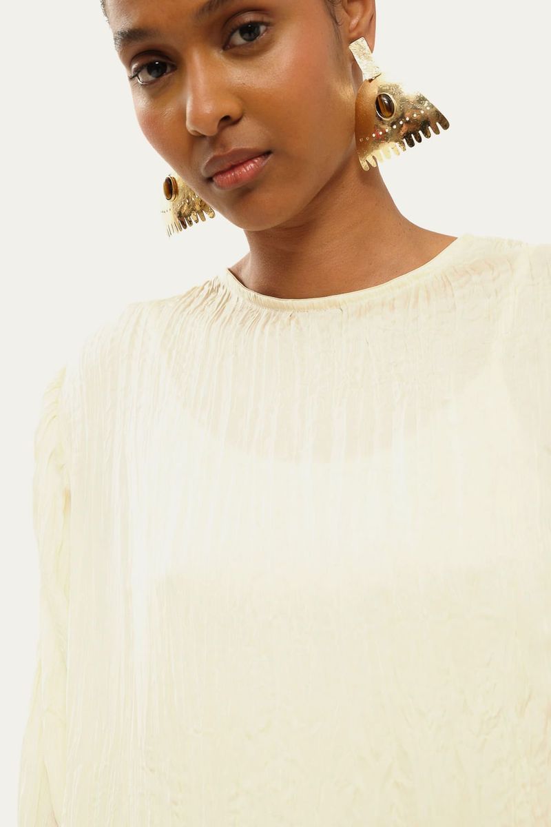 Vestido Longo Pincel Creme Marina Bit  - OFF WHITE 1