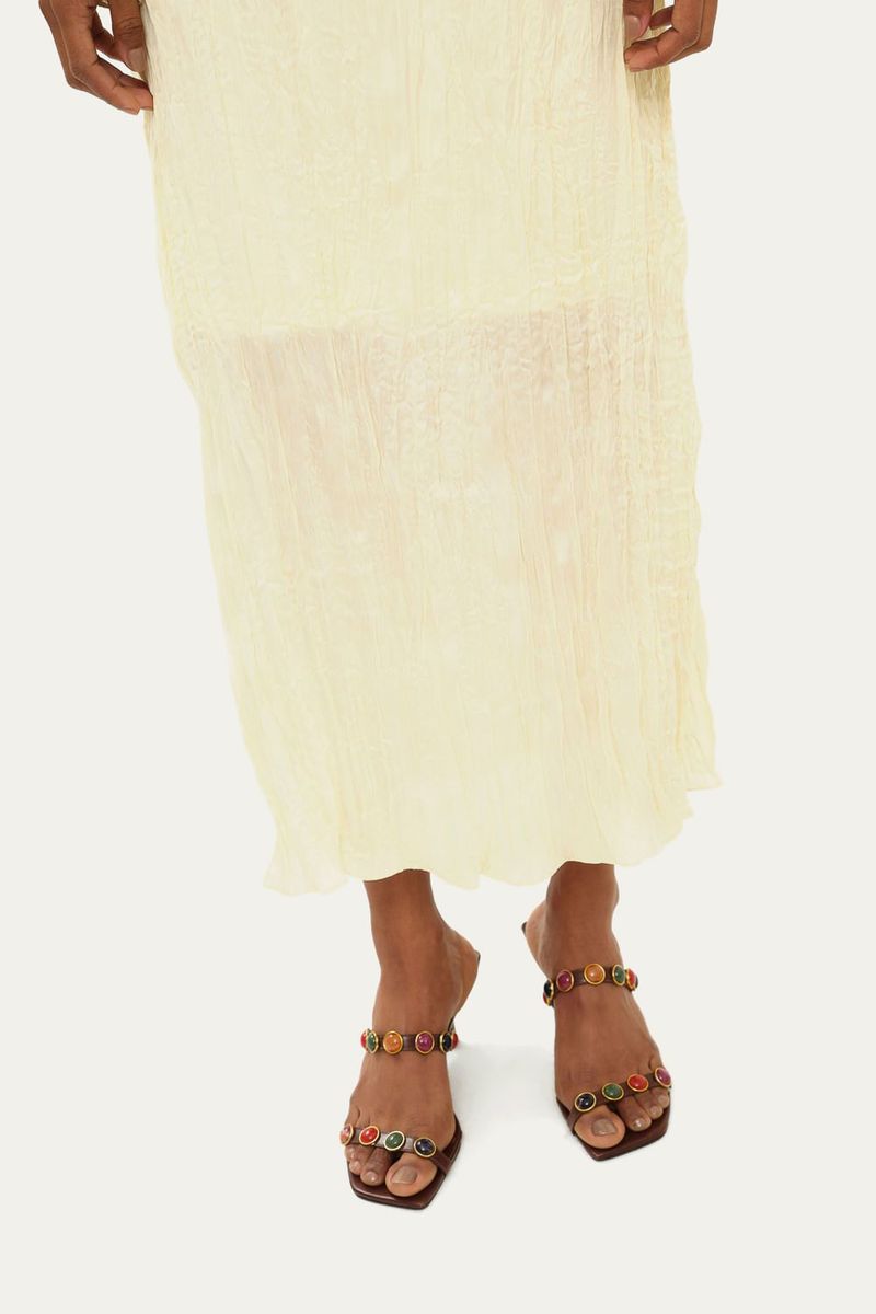 Vestido Longo Pincel Creme Marina Bit  - OFF WHITE 2