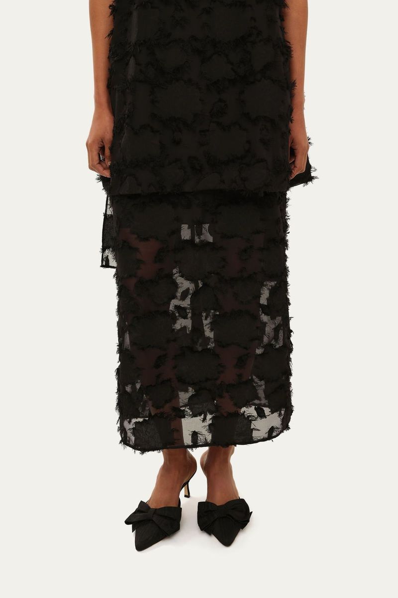 Saia Midi Fiore Marina Bit  - PRETO 1