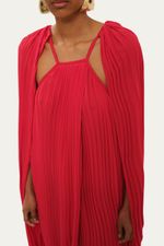 Vestido Midi Pleats Marina Bit  - VERMELHO 1