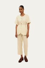 Blusa Manga Curta P tala Missinclof - BEGE 1