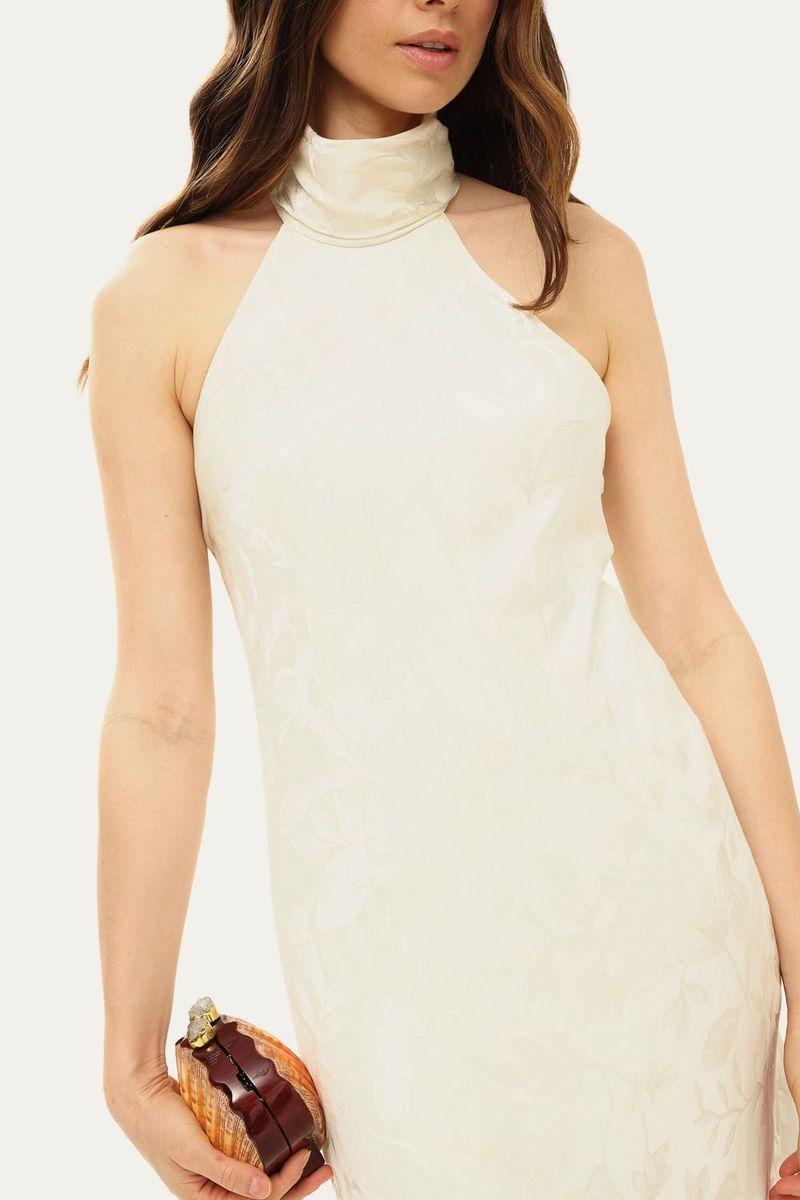 Vestido Frente  nica Foglie Framed - OFF WHITE 2