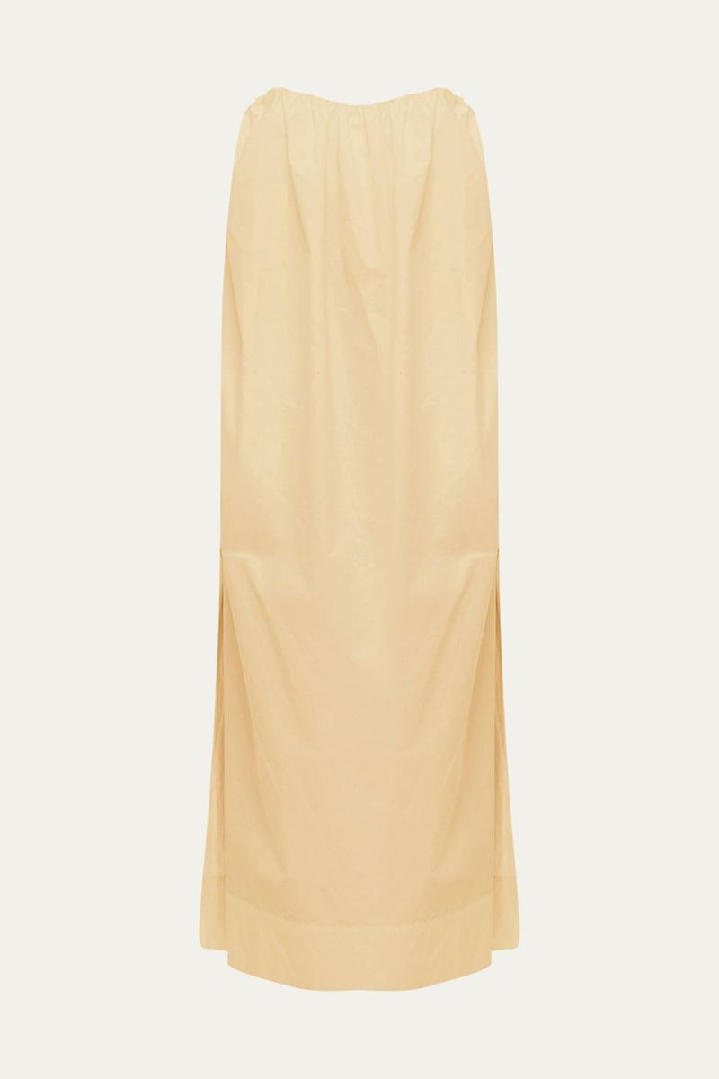 Vestido Longo Sem Al as Fabrille Framed - BEGE 3