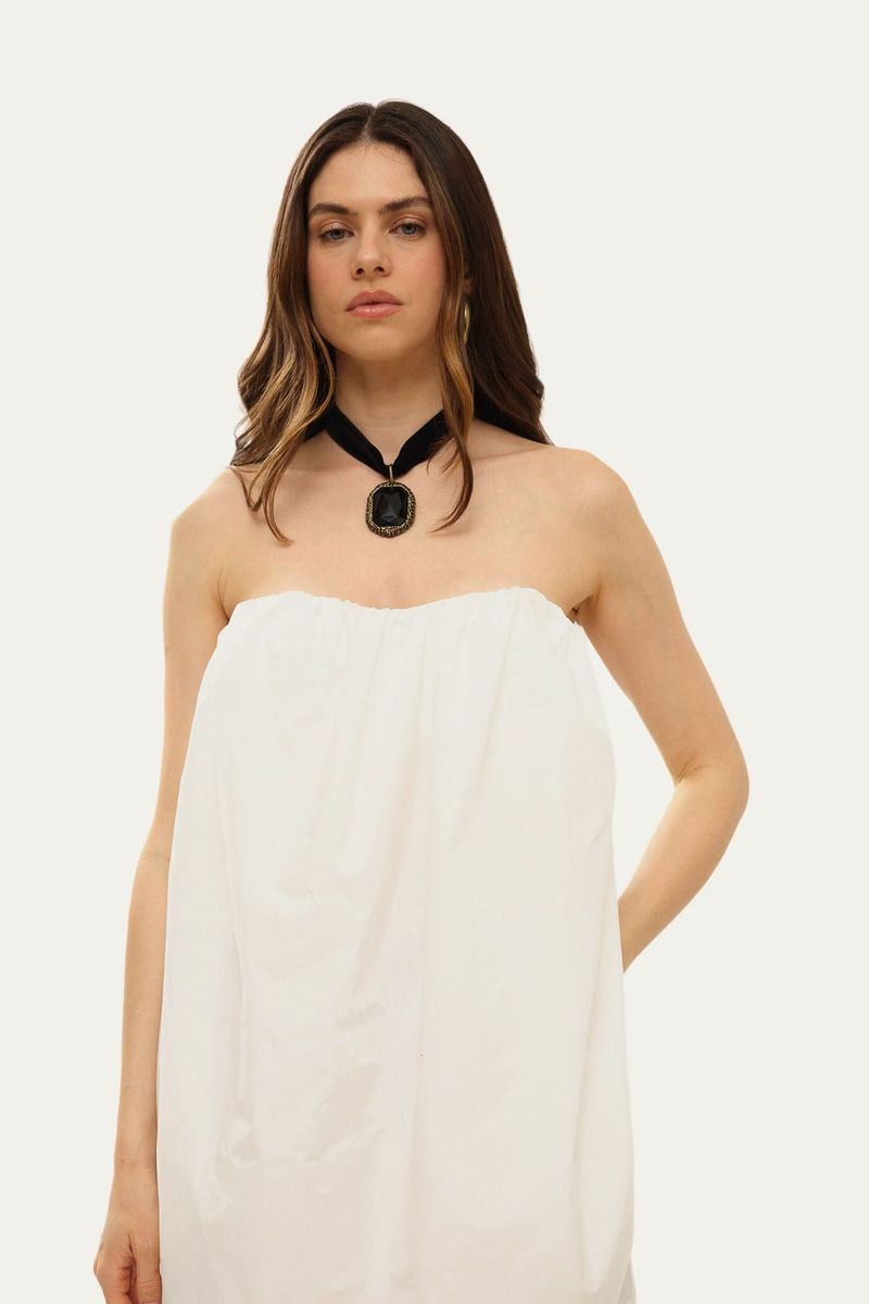 Vestido Longo Sem Al as Fabrille Framed - OFF WHITE 1