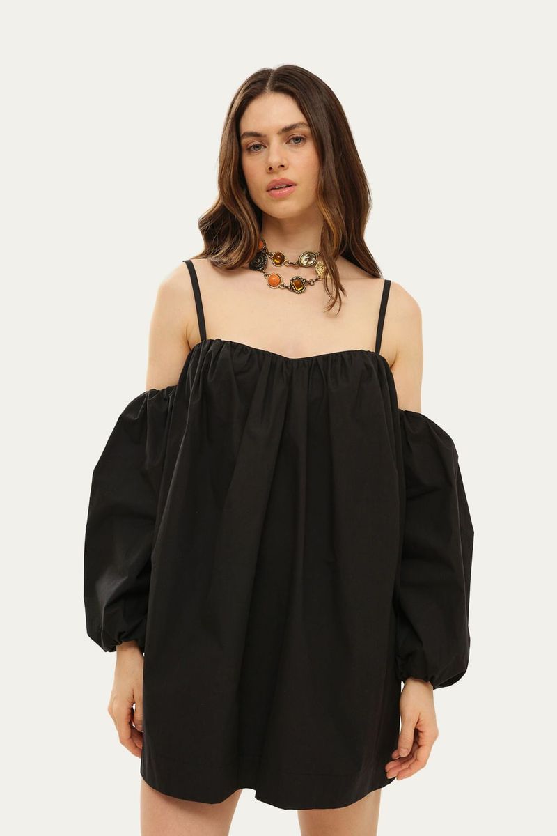 Vestido Mini Fabrille Framed - PRETO 0