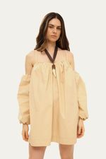 Vestido Mini Fabrille Framed - BEGE 0