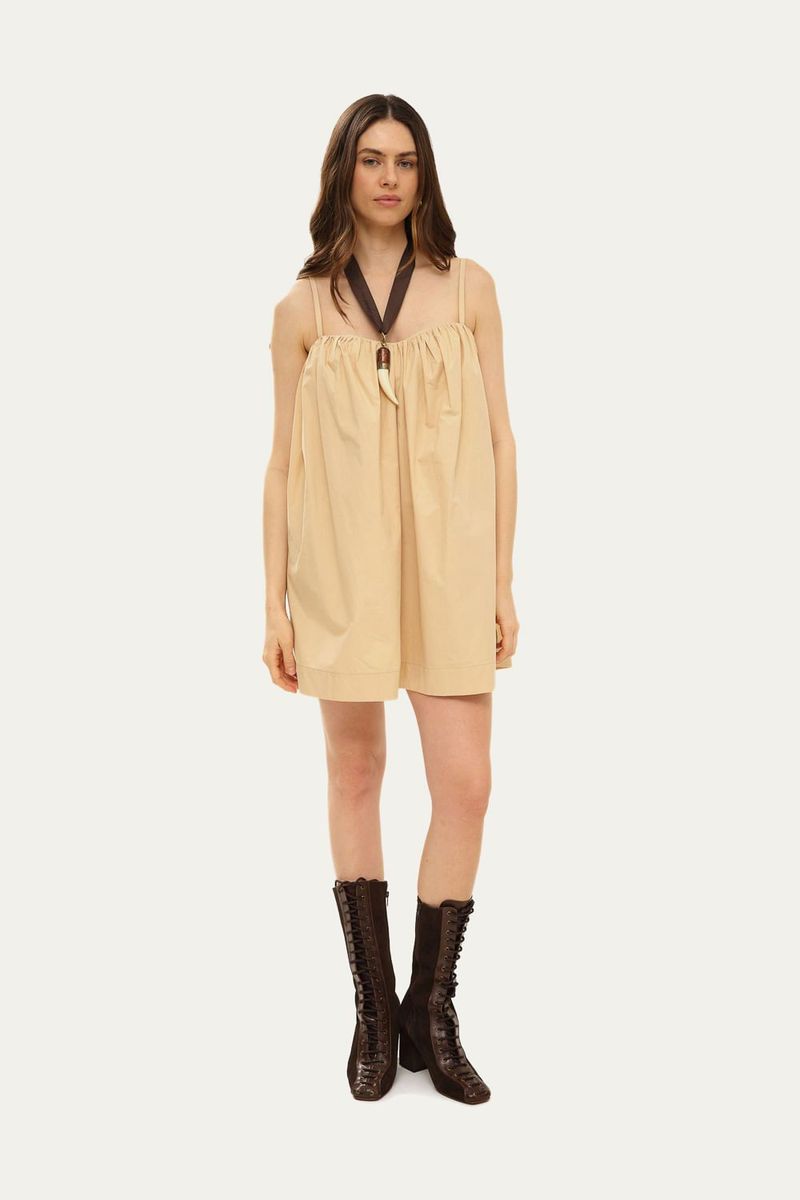 Vestido Mini Fabrille Framed - BEGE 1
