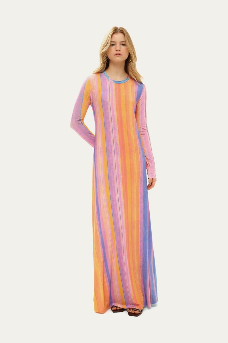Vestido Longo Jurer  Voa Voa - MULTICOLORIDO 1