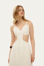 Vestido Longo Linho Cleo Lilly Sarti - OFF WHITE 2