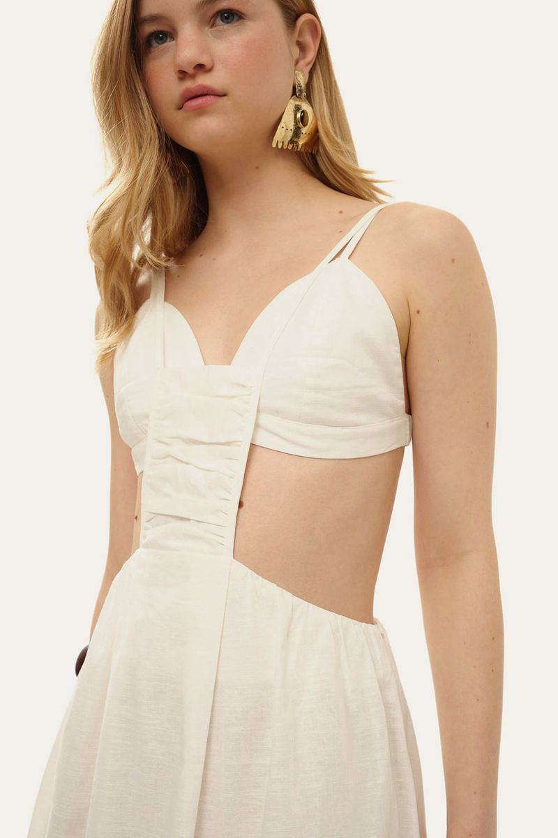 Vestido Longo Linho Cleo Lilly Sarti - OFF WHITE 3