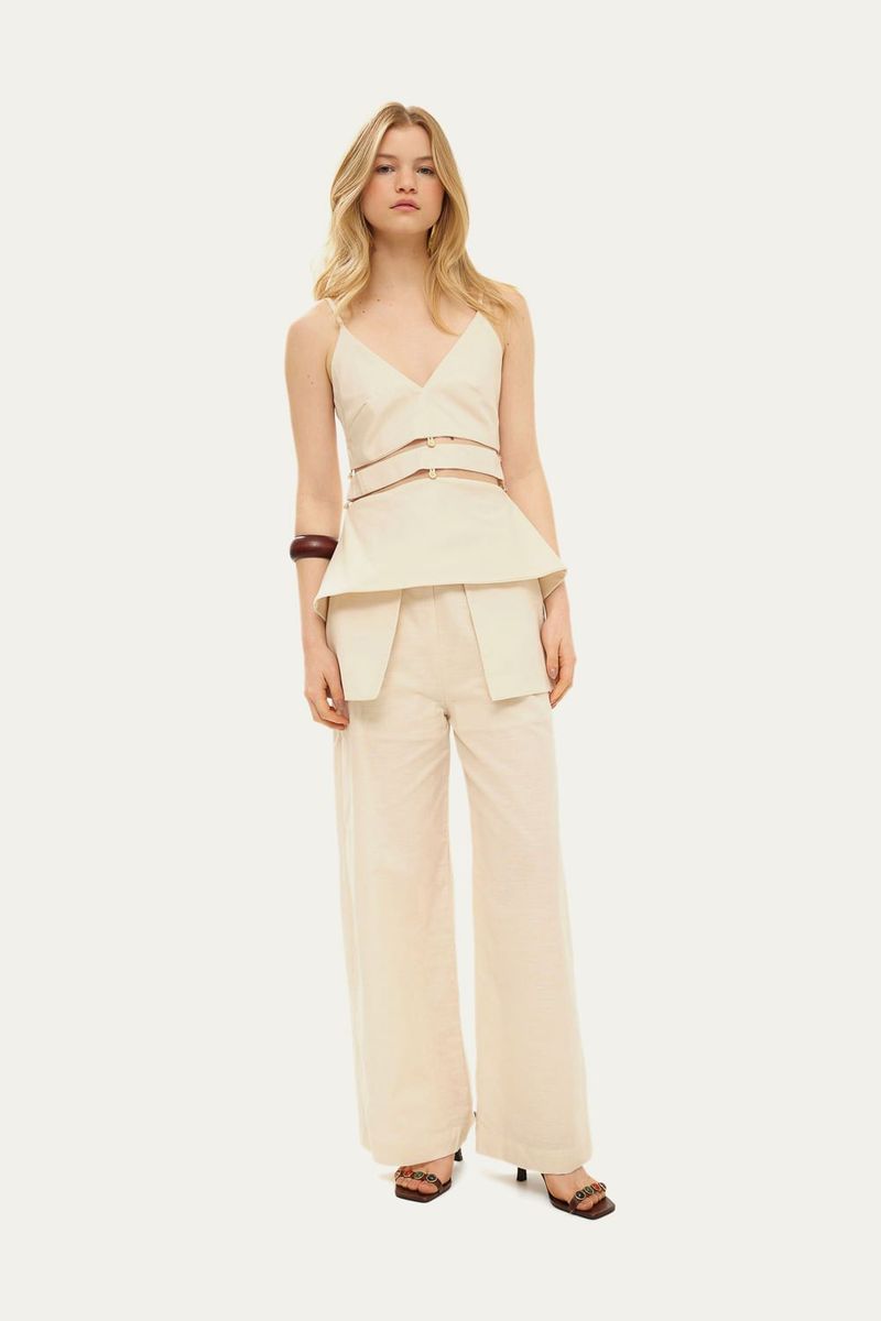 Cal a Pantalona Linho Cairo Lilly Sarti - OFF WHITE 1