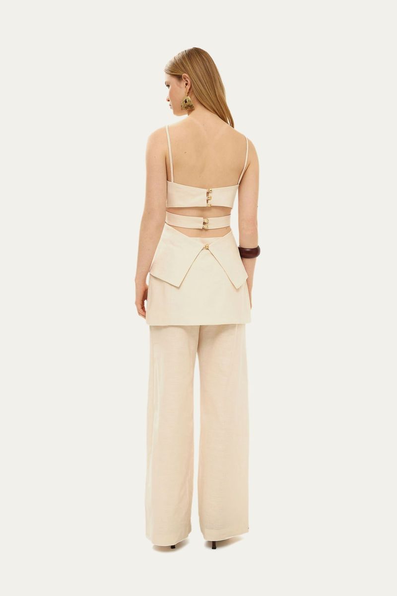 Cal a Pantalona Linho Cairo Lilly Sarti - OFF WHITE 4