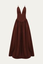 Vestido Longo Al as Marrom Adriana Degreas - MARROM 0