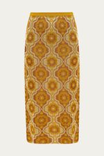 Saia Midi Jacquard Corsage Gig - DOURADO 4