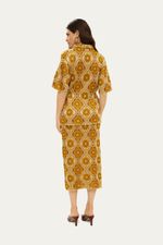 Camisa Manga Curta Jacquard Corsage Gig - DOURADO 4