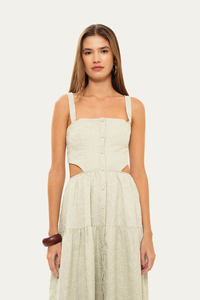 Vestido Midi Caparica Clemence - VERDE 1