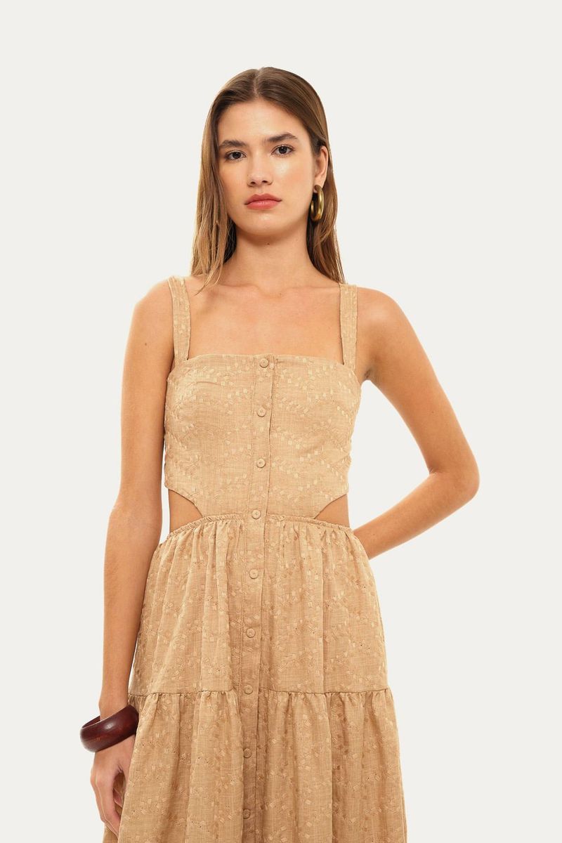 Vestido Midi Caparica Clemence - MARROM 1