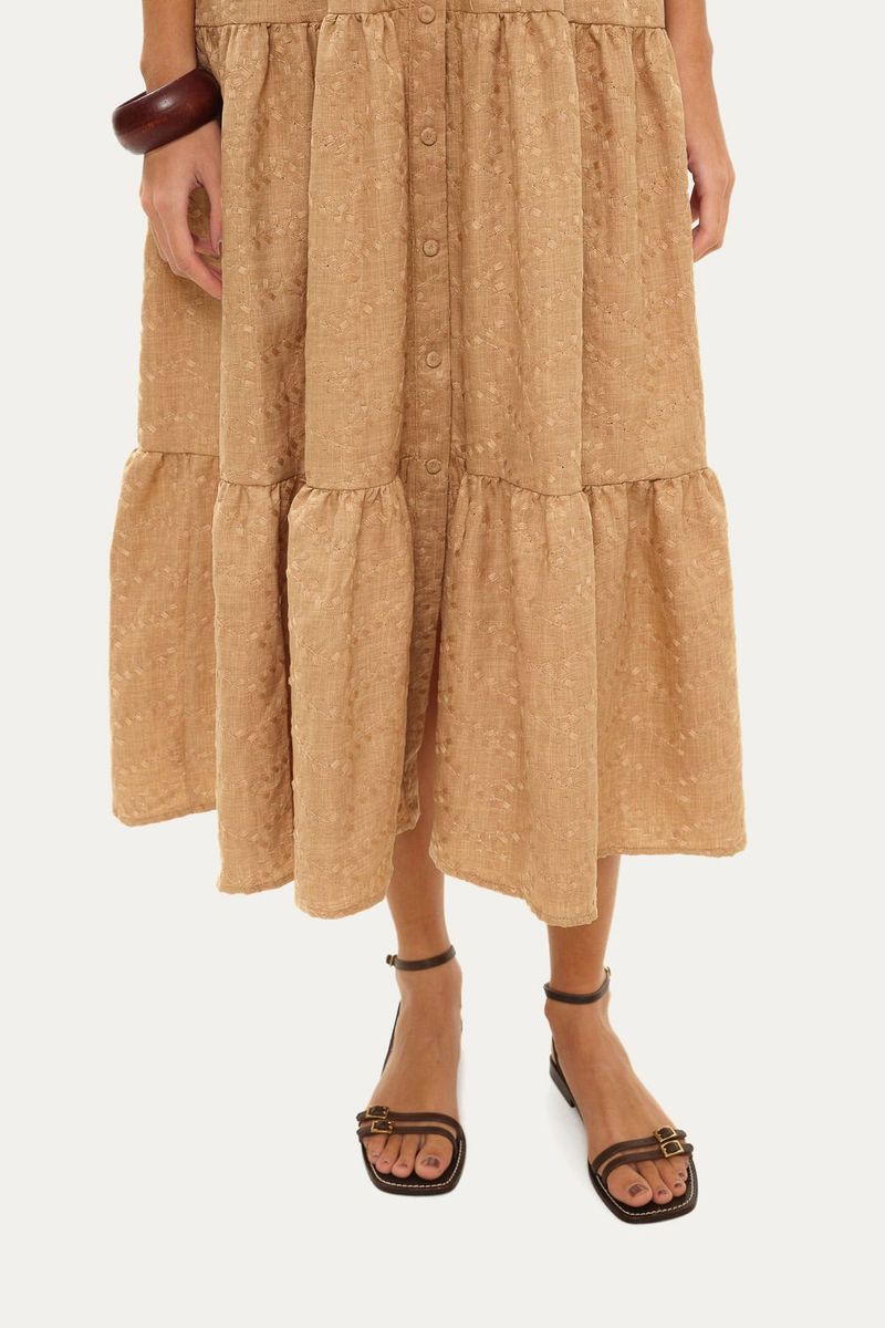 Vestido Midi Caparica Clemence - MARROM 2