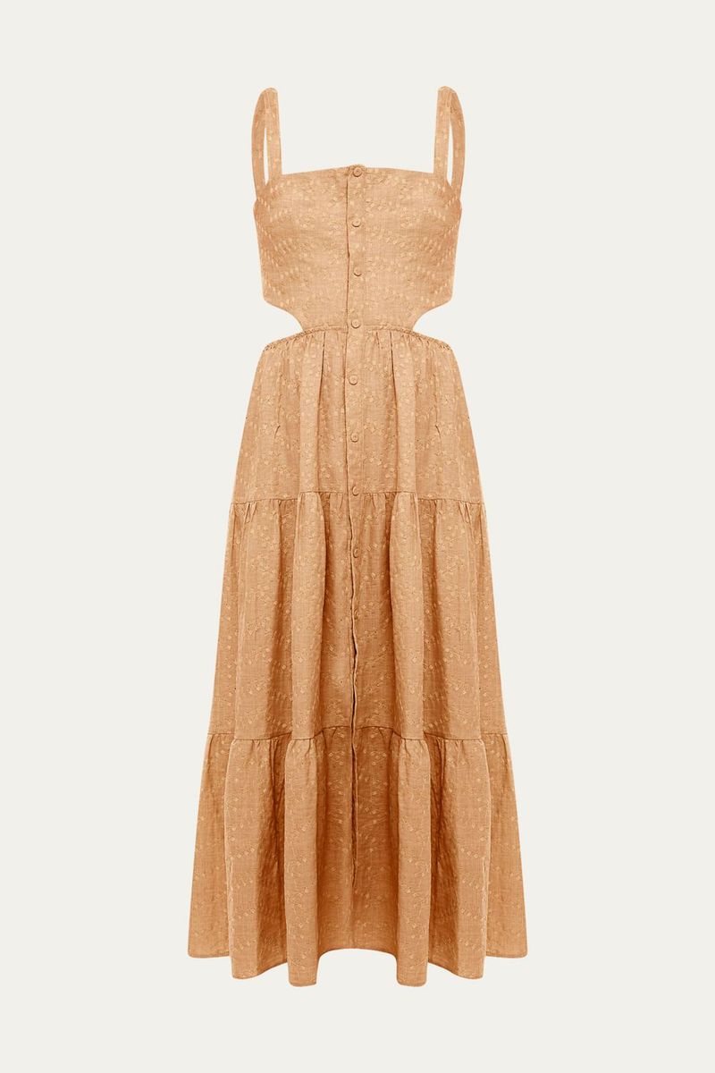 Vestido Midi Caparica Clemence - MARROM 4