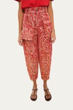 Cal a Jacquard Peplum A l m - VERMELHO 1