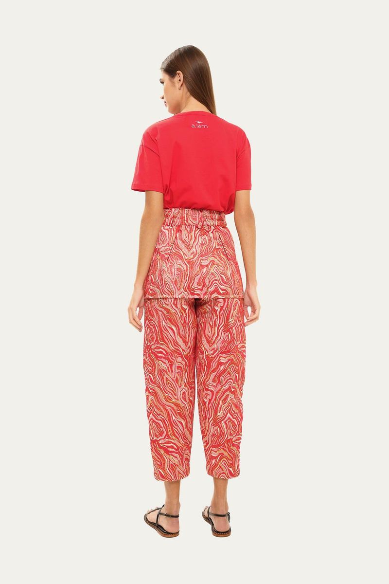 Cal a Jacquard Peplum A l m - VERMELHO 3