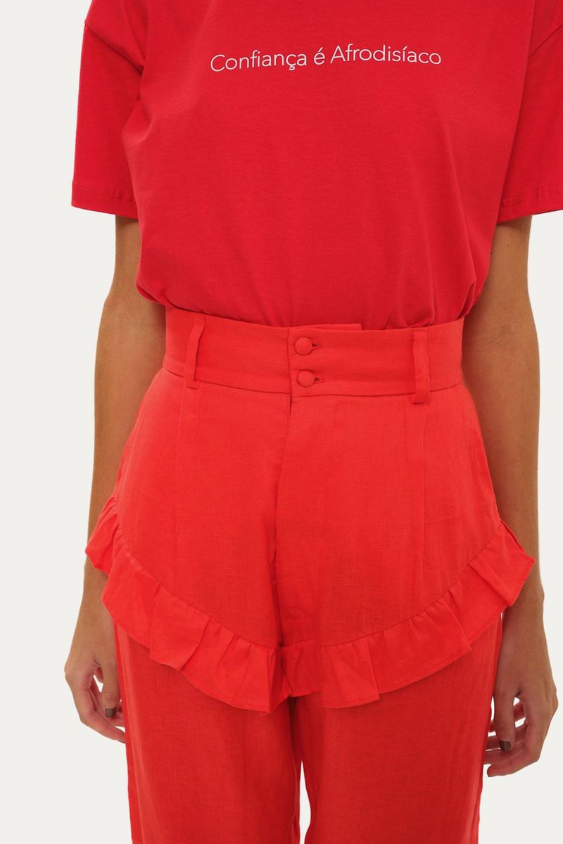 Cal a Linho Babados A l m - VERMELHO 3