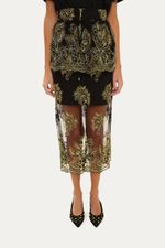 Saia Tule Bordado Com Peplum A l m - PRETO 2