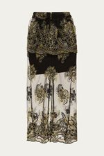 Saia Tule Bordado Com Peplum A l m - PRETO 0