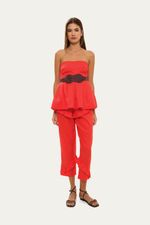 Top Linho Peplum A l m - VERMELHO 2