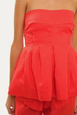 Top Linho Peplum A l m - VERMELHO 3