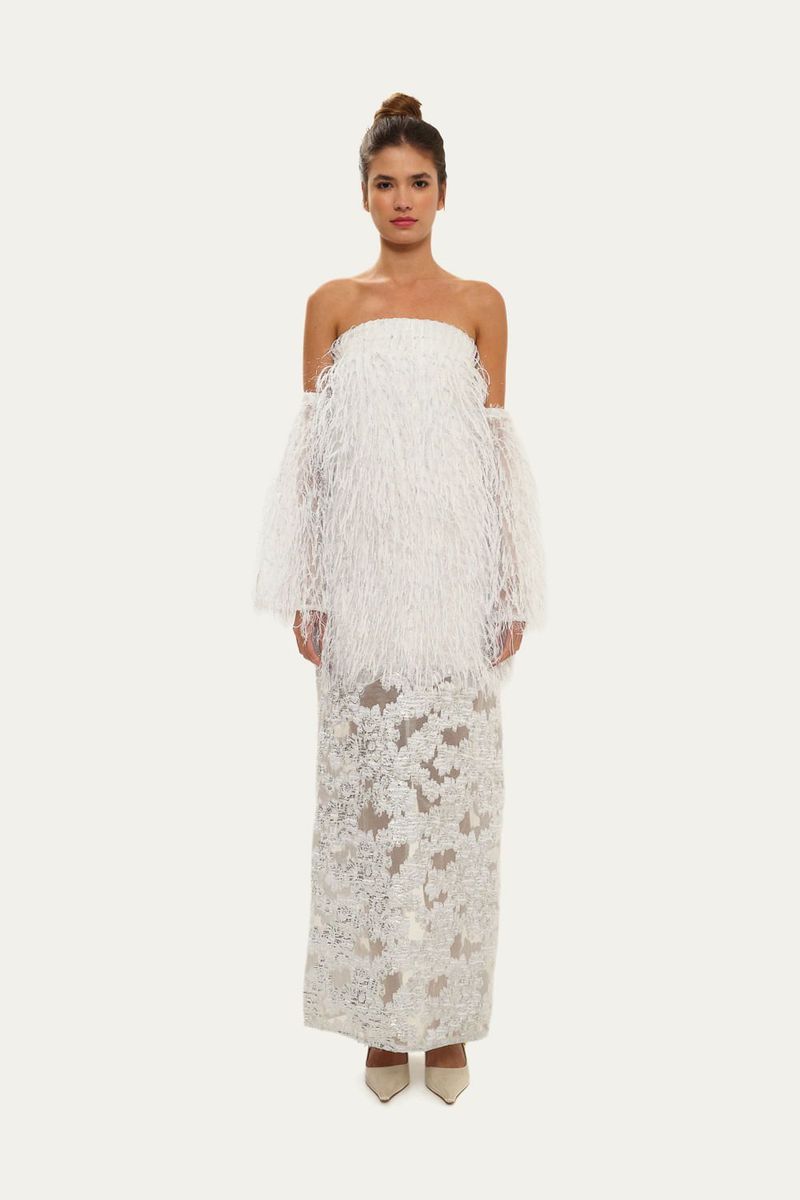 Vestido Fios N voa A l m - PRATA 1