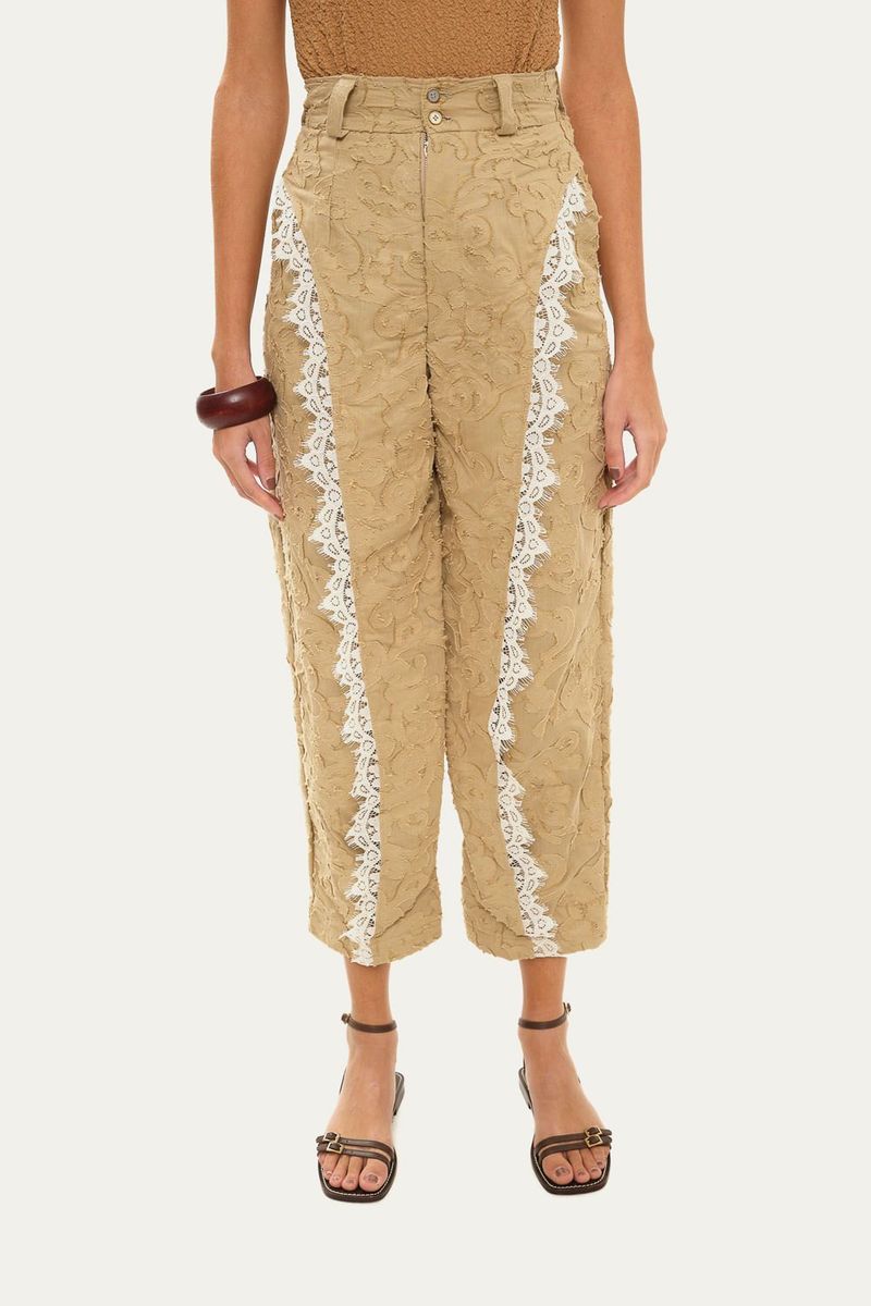 Conjunto Jacquard Com Renda A l m - BEGE 5