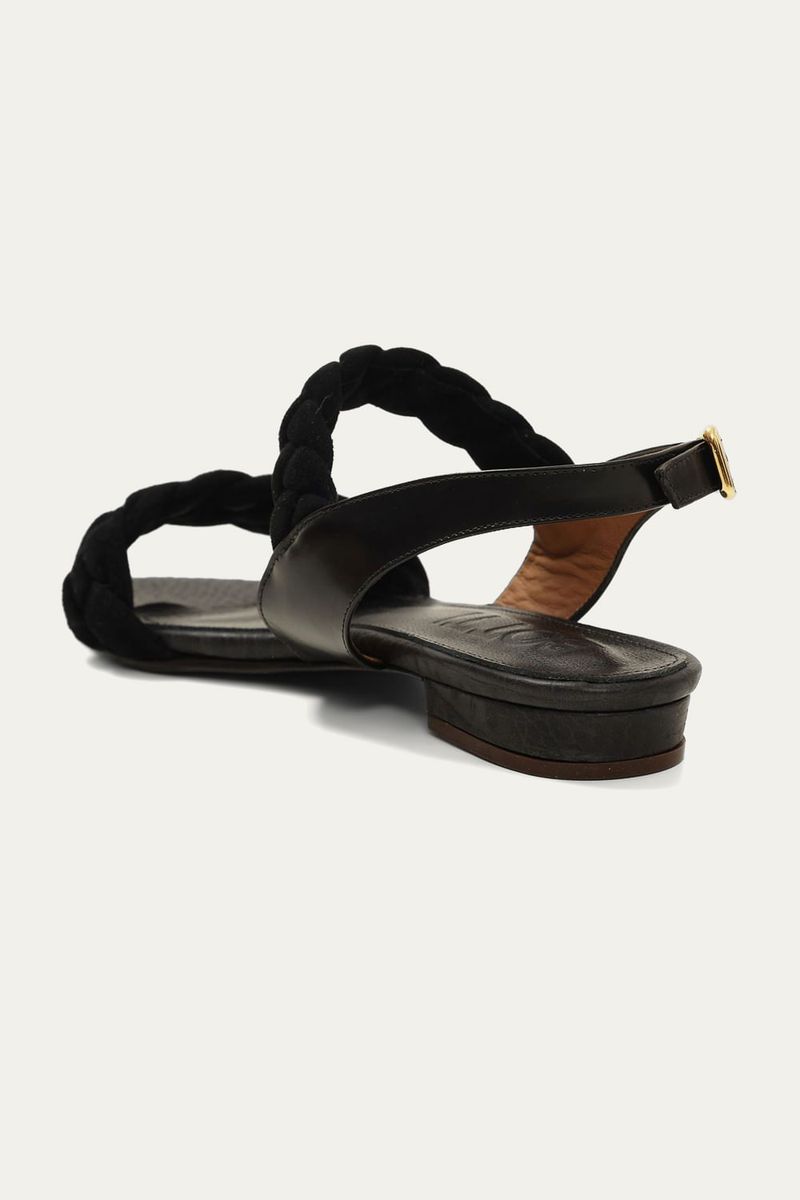 Sand lia Rasteira Chloe Camur a Tran ada BOTTI - PRETO 3