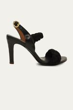 Sand lia Salto Alto Chloe Camur a Tran ada Botti - PRETO 0