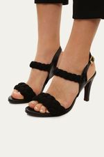 Sand lia Salto Alto Chloe Camur a Tran ada Botti - PRETO 1