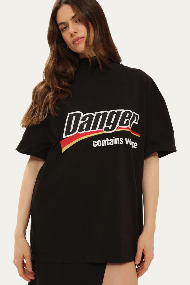 T-shirt Danger Francesca - PRETO 2