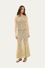 Vestido Longo Renda Belize Gig - DOURADO 0