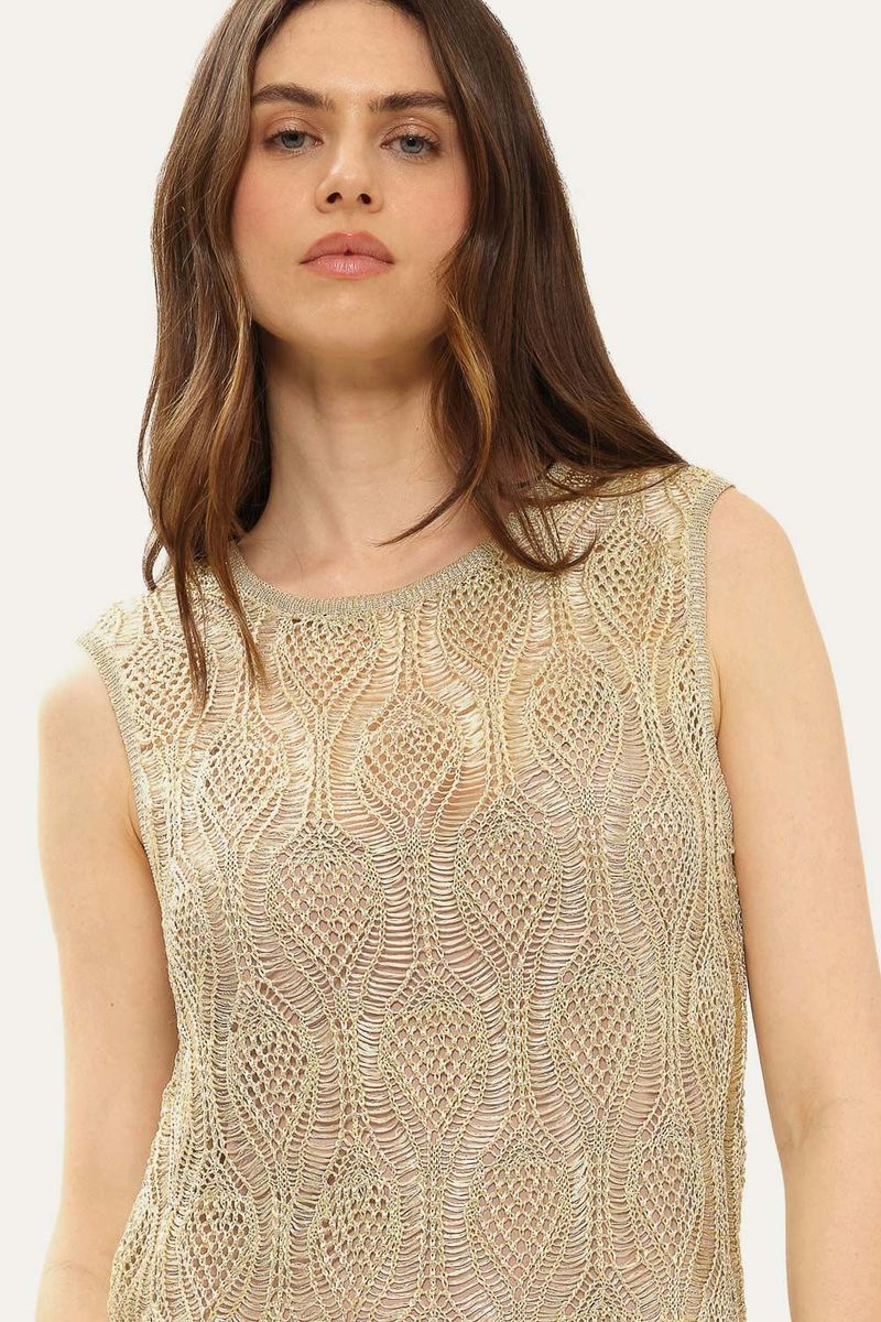 Vestido Longo Renda Belize Gig - DOURADO 1