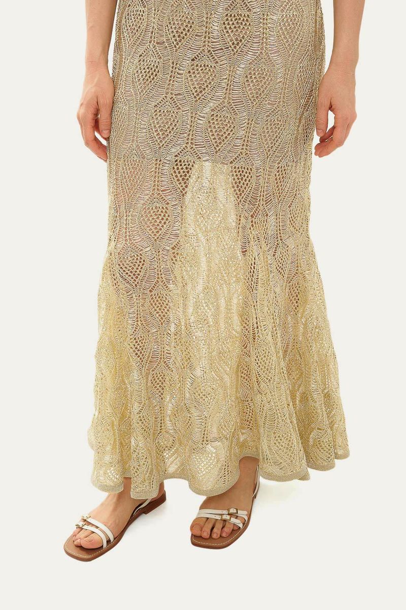 Vestido Longo Renda Belize Gig - DOURADO 2