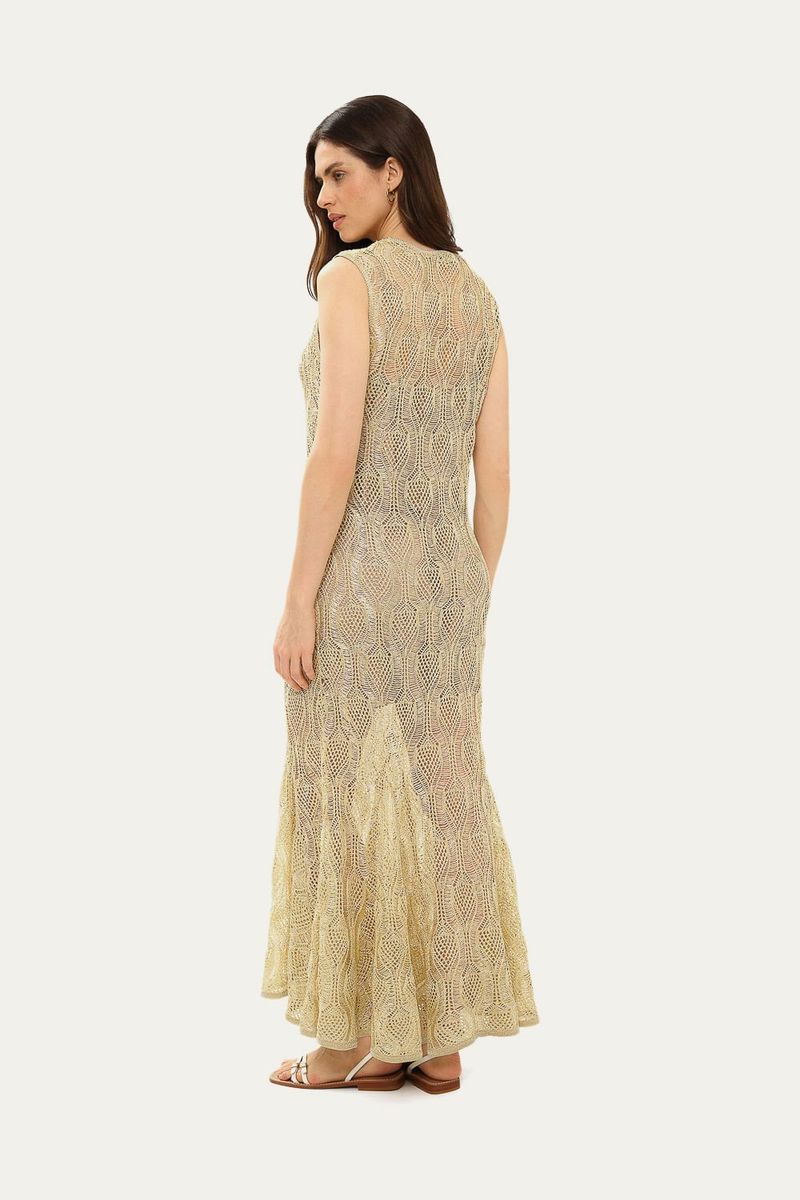 Vestido Longo Renda Belize Gig - DOURADO 3