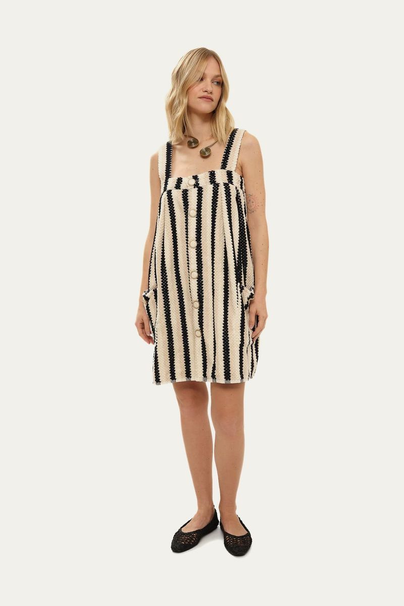 Vestido Mini Turqueza Voa Voa - PRETO E BRANCO 2