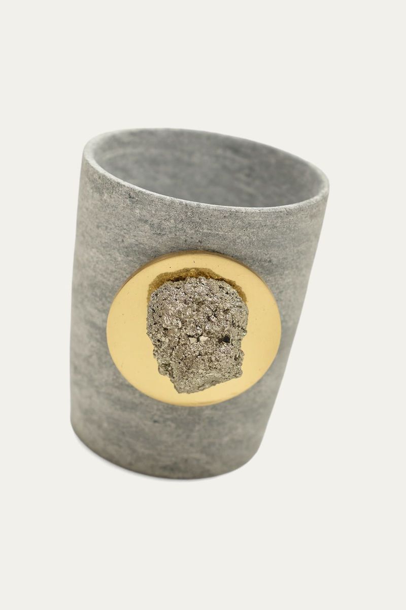 Vaso Pedra Sab o Pirita Kuarar - DOURADO 1