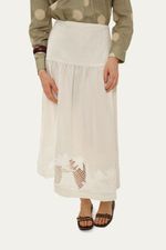 Saia Midi Viva Bordado Navy Norah Jour Et Nuit - OFF WHITE 2