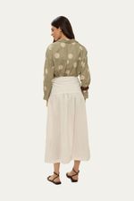 Saia Midi Viva Bordado Navy Norah Jour Et Nuit - OFF WHITE 4