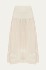 Saia Midi Viva Bordado Navy Norah Jour Et Nuit - OFF WHITE 0