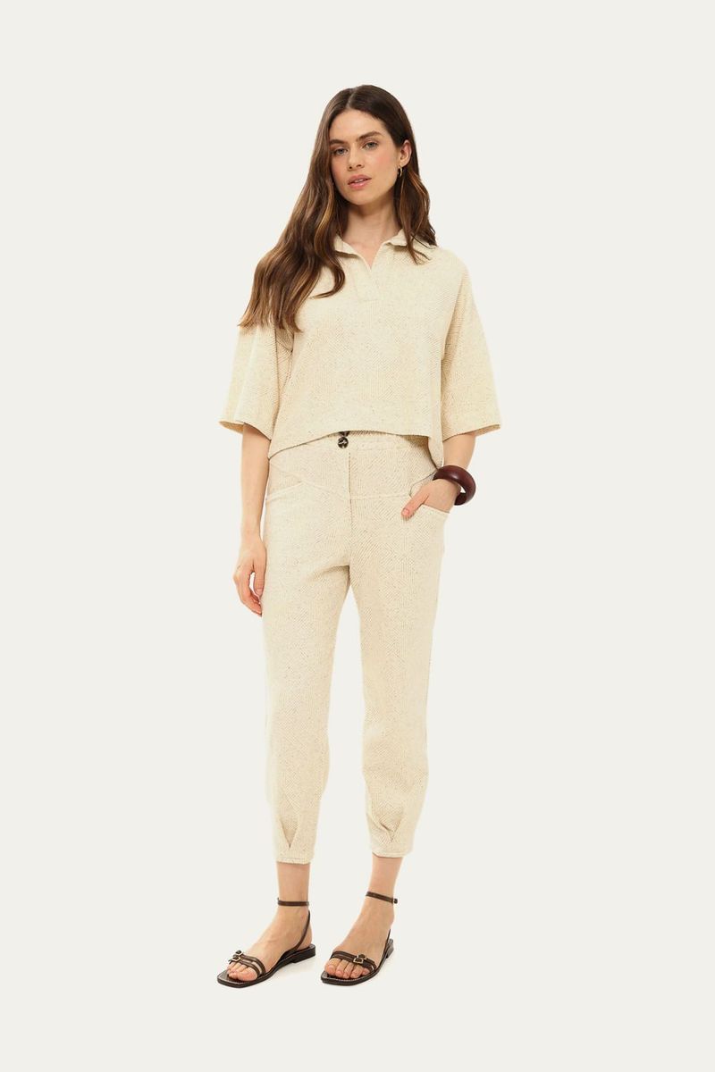 Cal a Reta Recortes Malha Text Norah Jour Et Nuit - OFF WHITE 1