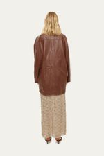 Camisa Manga Longa Minimal Couro Lilly Sarti - MARROM 3