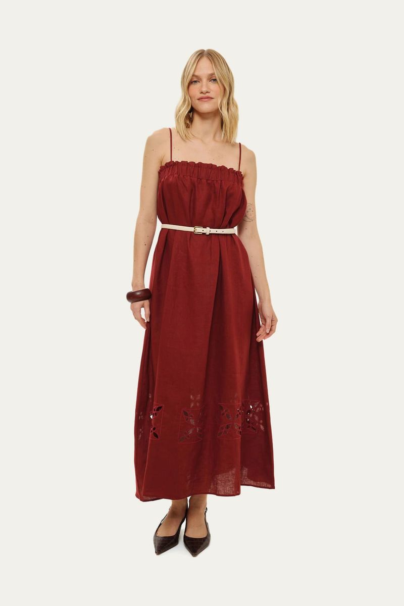 Vestido Longuete Aster ide A Niemeyer - VINHO 0
